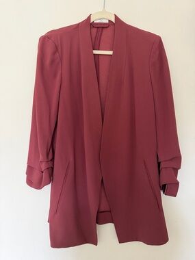 Women’s Open Front Blazer Jacket in Dusty Rose